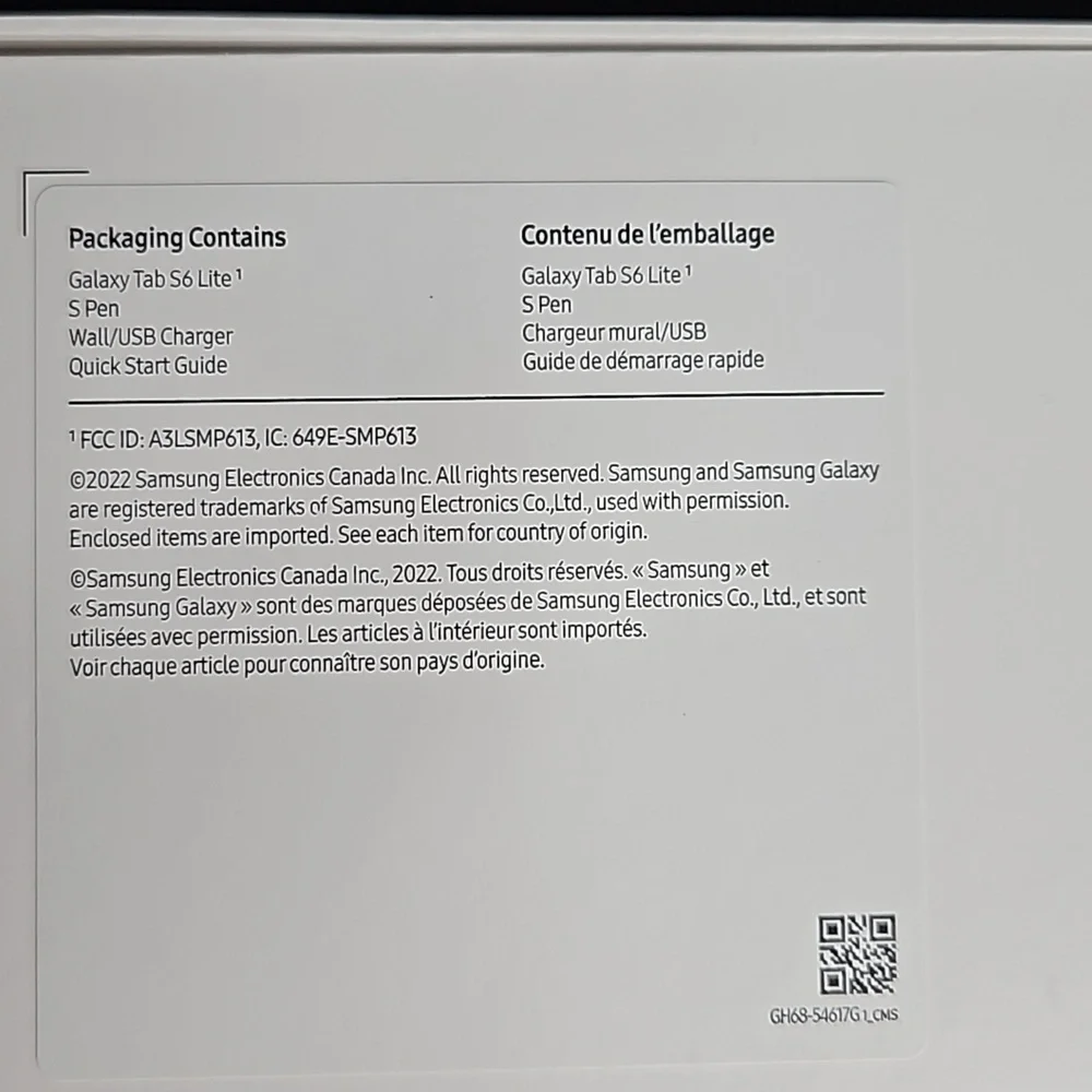 SAMSUNG TABS6 LITE-NEW IN BOX